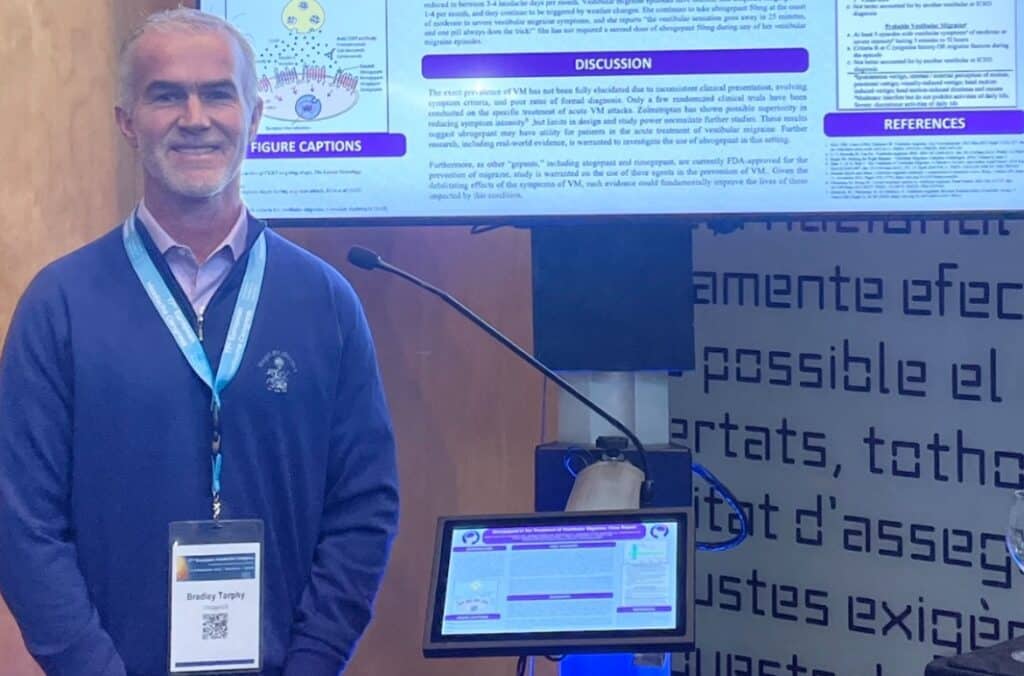 Dr. Torphy presented a case report of a patient with vestibular migraine at the European Headache Congress in Barcelona, Spain in December 2023.